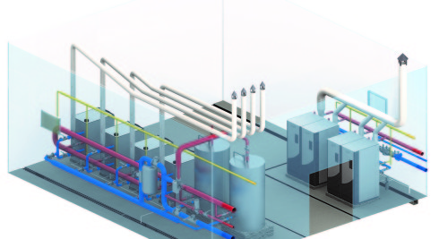 Comparison of required space of tankless vs. volume water heating costs