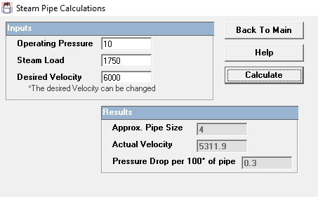 Steam Pipe Sizing