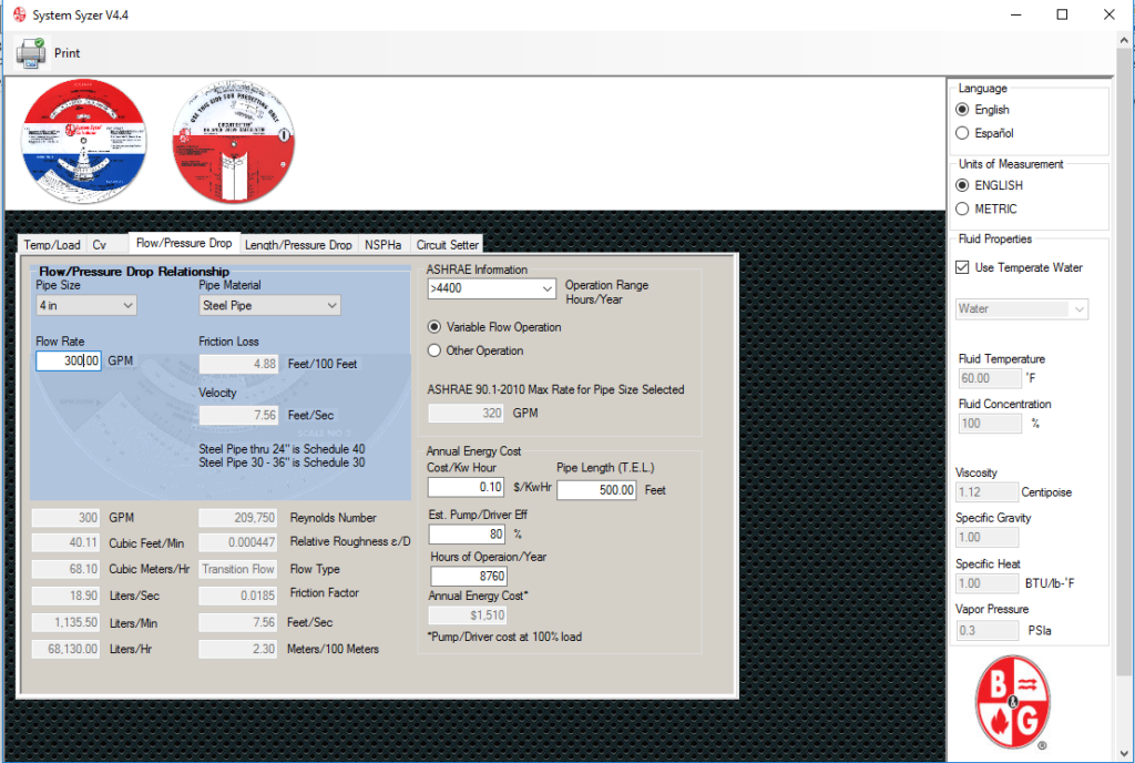 Bell Gossett System Syzer Program