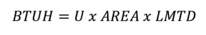 Formula for calculating any coil or heat exchanger area