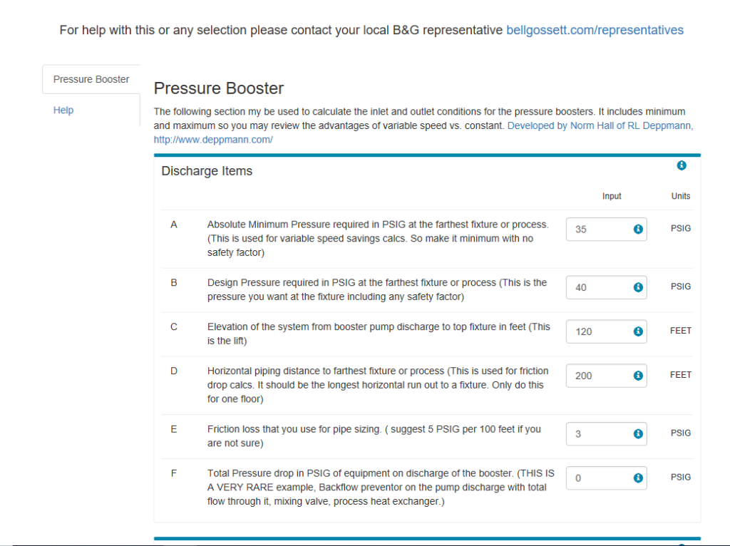 Pressure Booster tool page