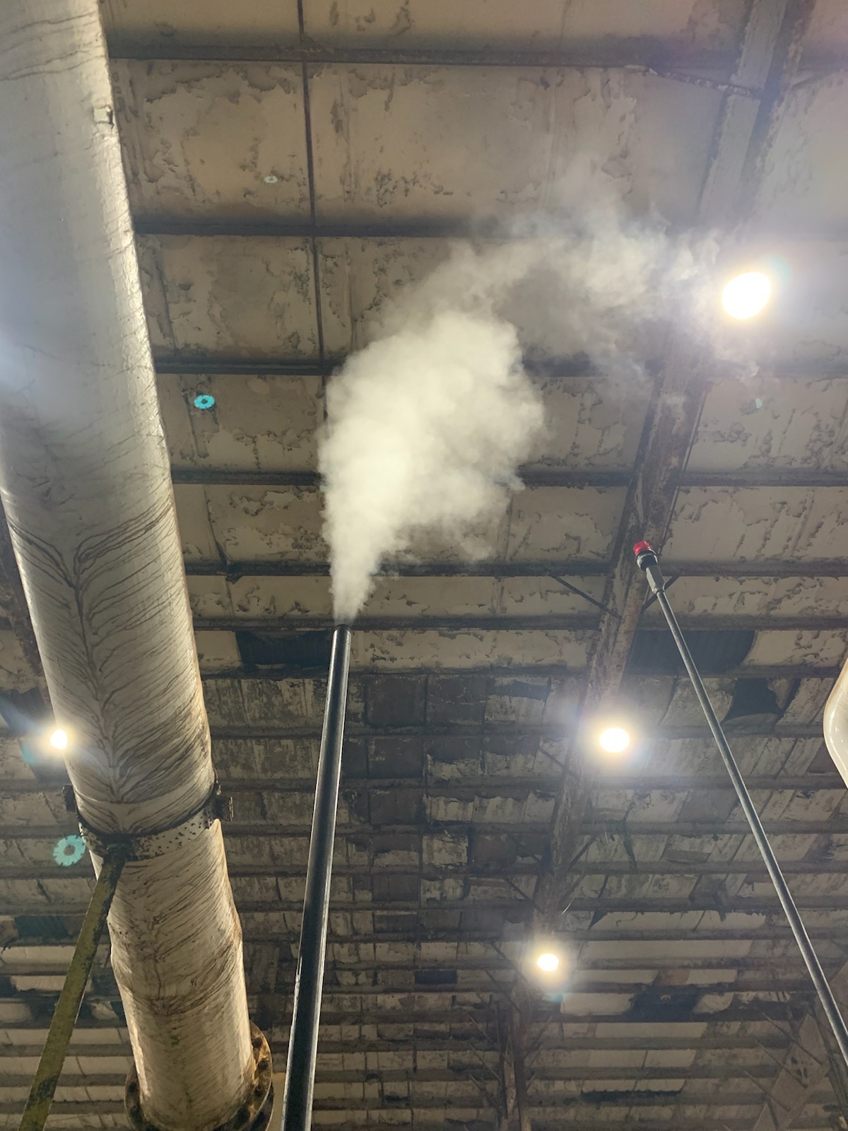 steam out of a pipe